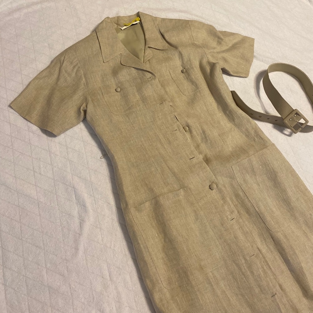 Vintage Irish linen midi dress - Picture 4 of 8